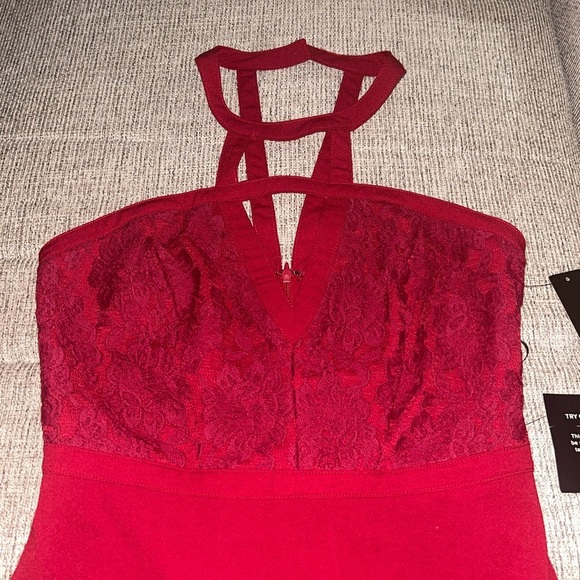 NWT Lulu's Chic Red Mini Dress - Picture 2 of 7